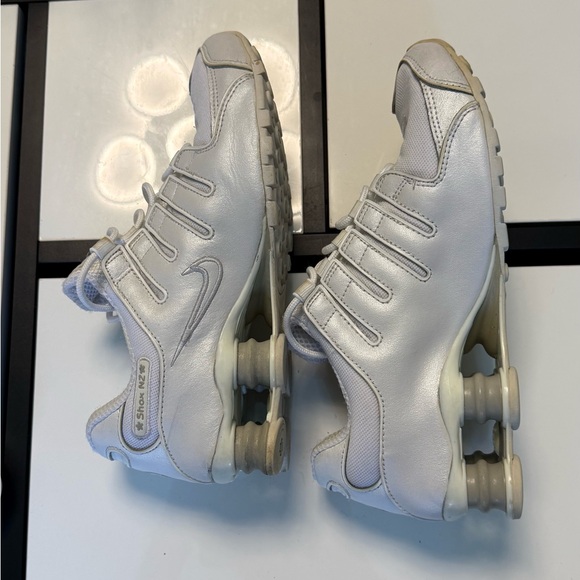 Nike Shoes - Vintage Nike Shox NZ White Metallic Silver Y2K Aesthetic Women's Size 9 EUR 40.5